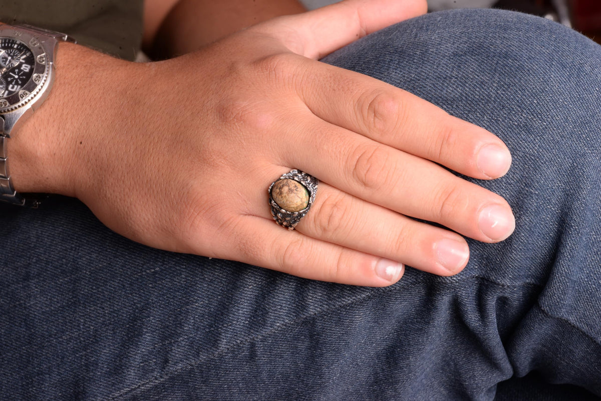 Natural Arizona Turquoise Stone Ring (Model-3) — 3