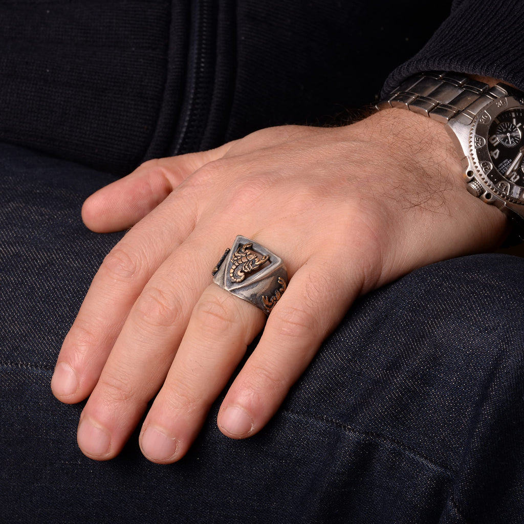 Handmade Scorpion Design Men's Ring, 925 Sterling Silver, Gothic Style Jewelry — 6