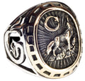 Men's Silver Ring, Wolf Figure Handmade Ring, Wildlife Themed Wolf Ring