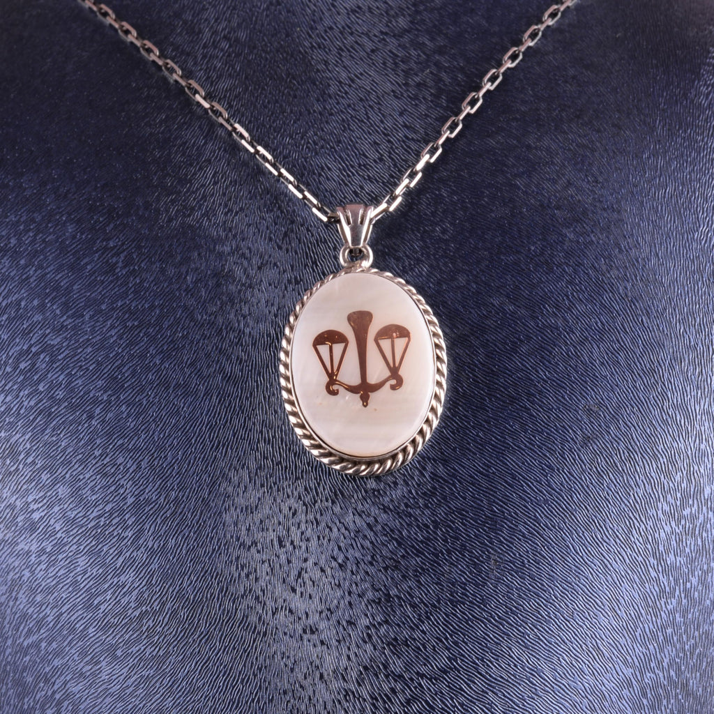 Natural Pearl Symbol Chain Unisex Necklace 925 Sterling Silver – Ottoman Byzantine Symbol Handmade Necklace (Pearl Justice Scale) — 2