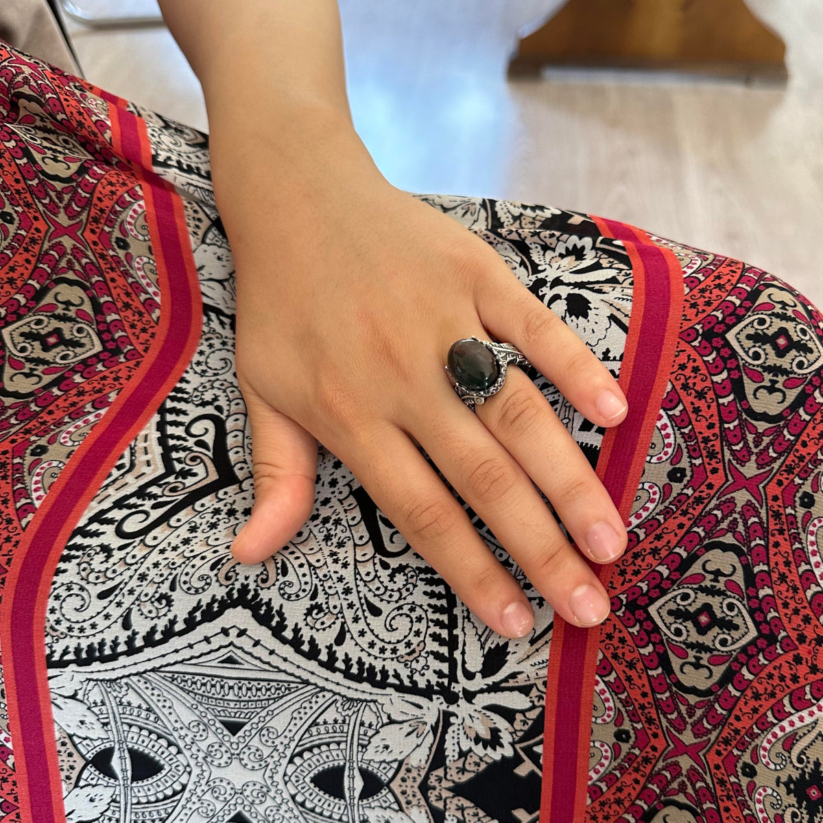 Vintage Bohemian Design Silver Women's Ring (Model-2) — 3