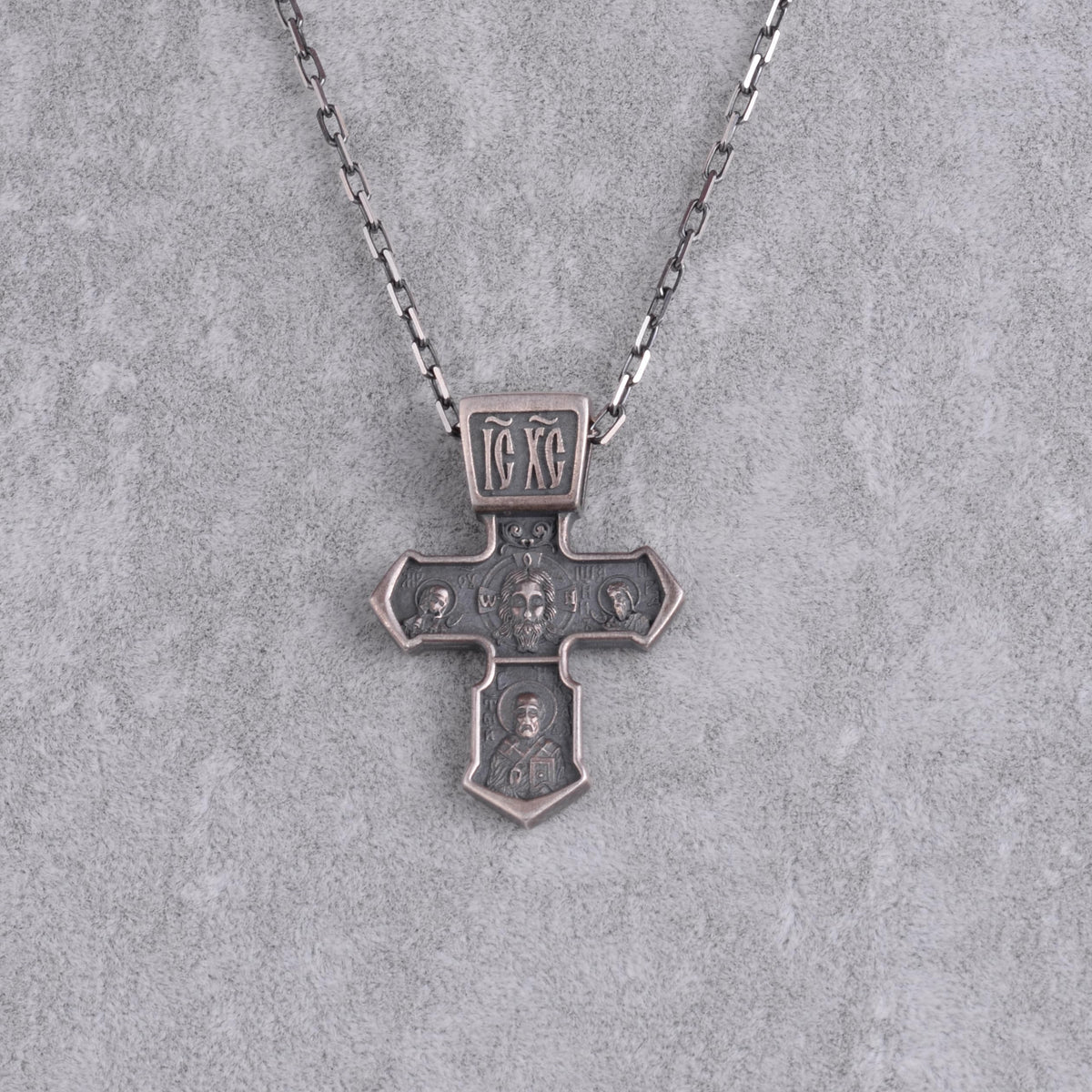 KAMBO 925 Sterling Silver Orthodox Cross Necklace – Archangel Michael Necklace for Men – Byzantine Style Religious Jewelry (Silver) — 5
