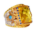 925 Sterling Silver Men's Ring, King Ring, Created with Rectangular Citrine Stone