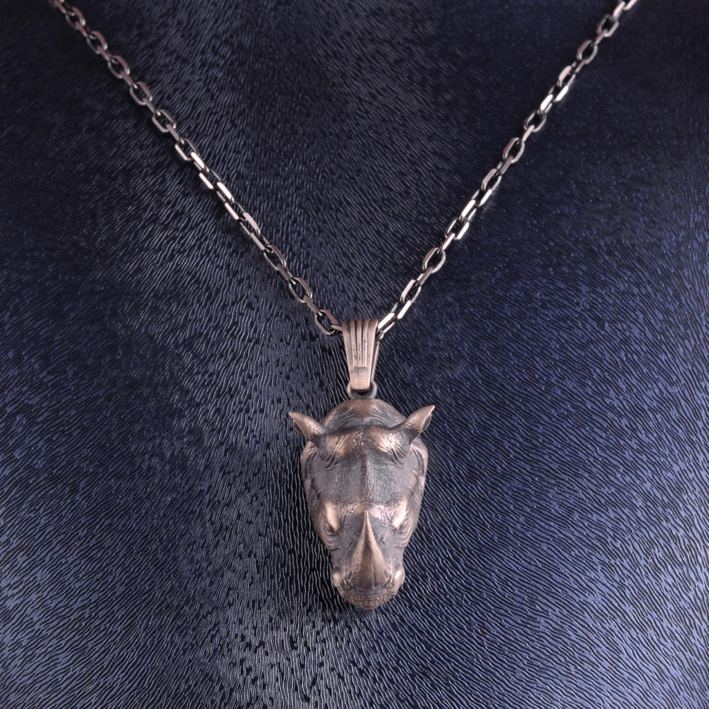 KAMBO Bull Head Necklace 925 Sterling Silver – Unisex Ox Necklace Animal Totem Jewelry Strong Power Symbol Necklace — 3