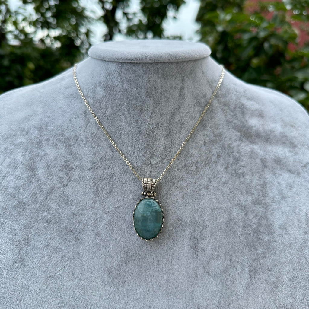 Natural Aquamarine Necklace - 925 Sterling Silver Necklace — 3