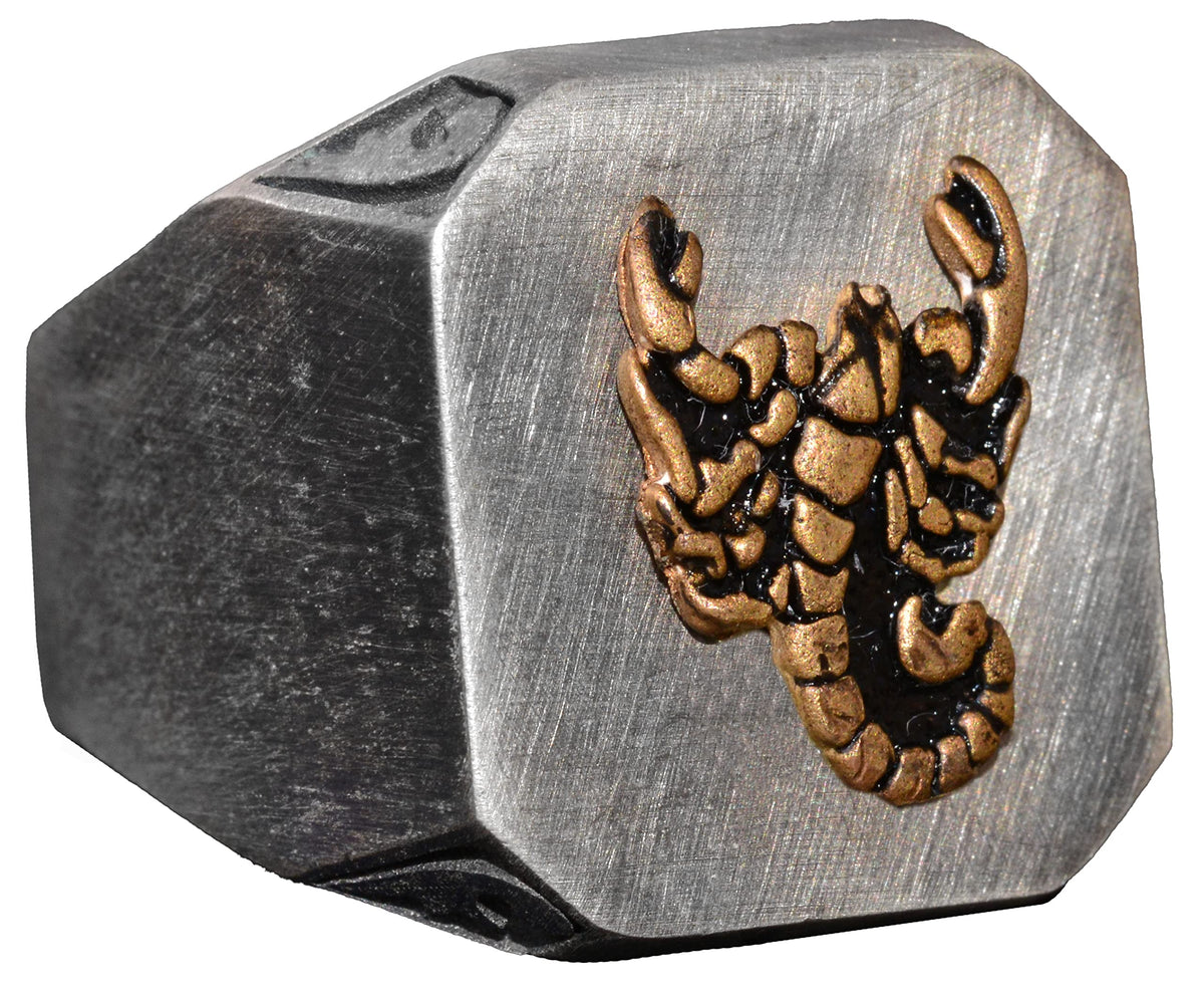 925 Sterling Silver Men's Ring - Signature Ring - Handmade Ring (Scorpio)
