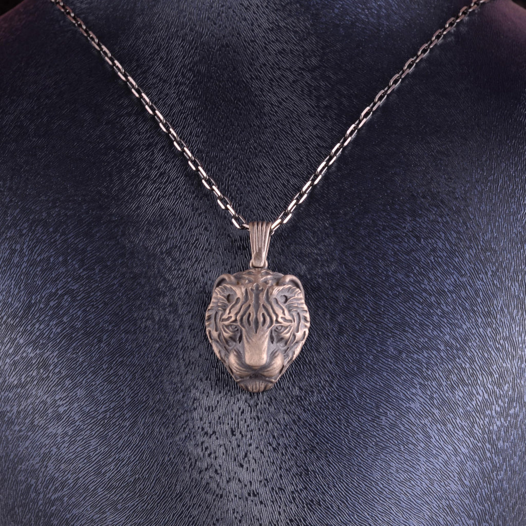 KAMBO Tiger Head Necklace 925 Sterling Silver – Unisex Animal Necklace Strong Power Symbol Statement Jewelry — 2
