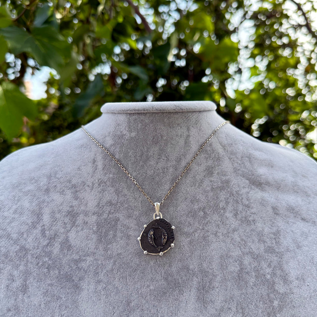 925 Sterling Silver Design Pendant - Zodiac Sign Necklace - Handcrafted Necklace (Pisces) — 3