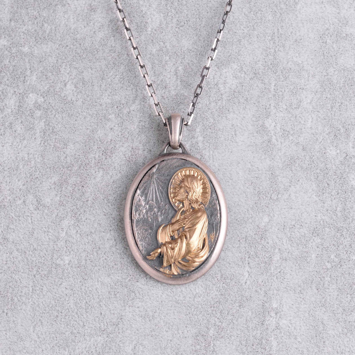 KAMBO 925 Sterling Silver Christ Devotion Necklace - Praying Jesus Religious Pendant - Handmade Symbol of Faith, Hope, and Protection (Gold Plated) — 4