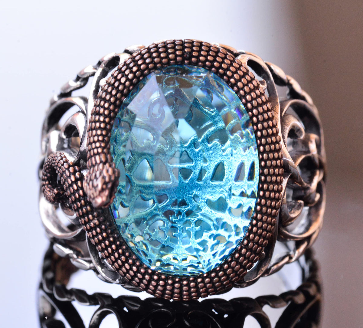 Snake Figure 925 Sterling Silver Men's Ring Collection — 2