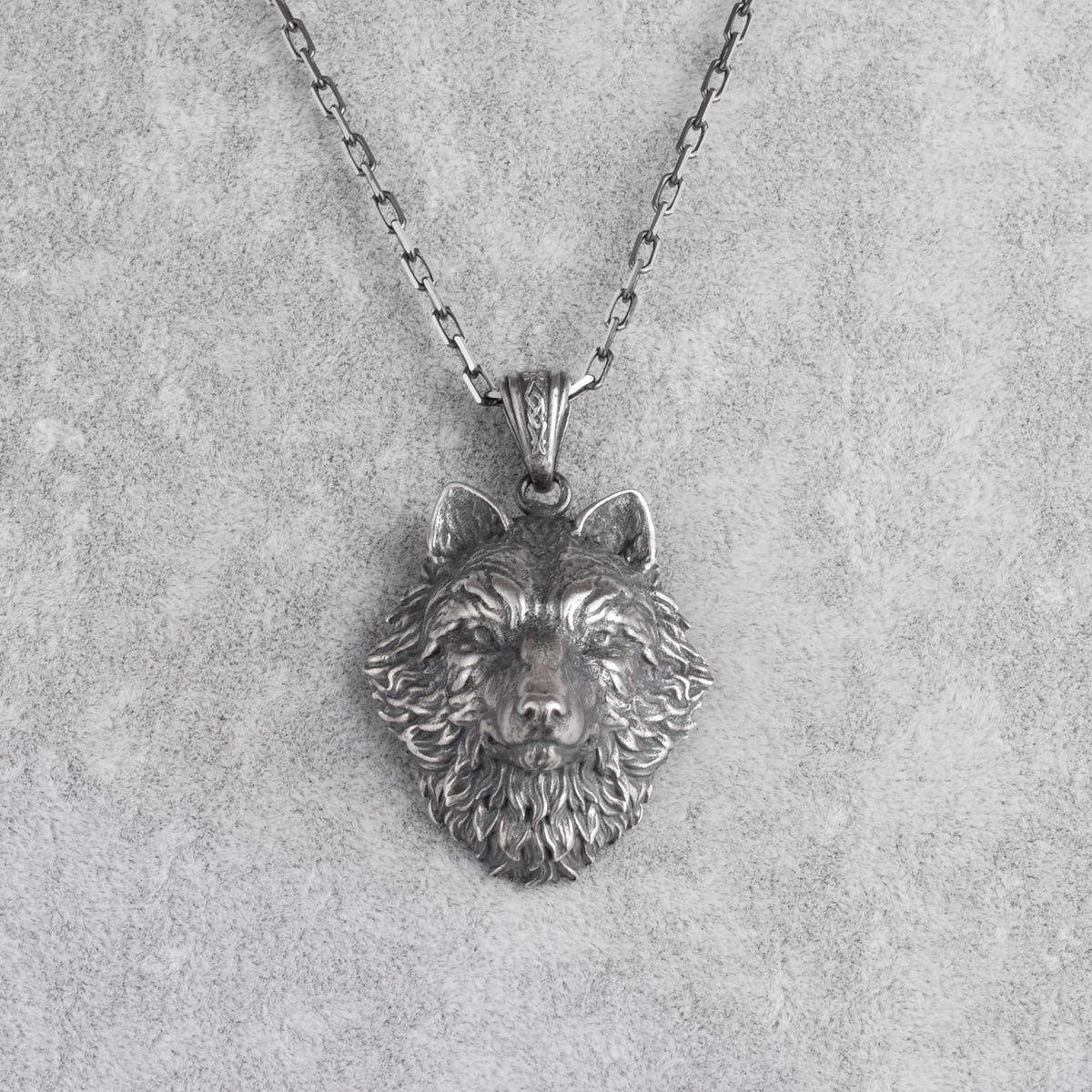 KAMBO Men's Wolf Head Necklace – 925 Sterling Silver Chain Fierce Animal Symbol Jewelry – Handmade Scandinavian Amulet — 4