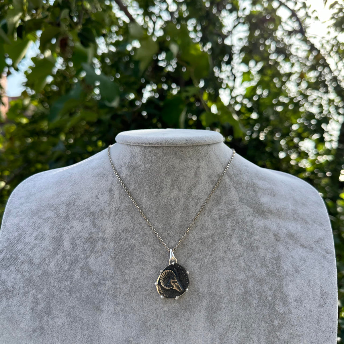 925 Sterling Silver Design Pendant - Handmade Necklace (Aries) — 3