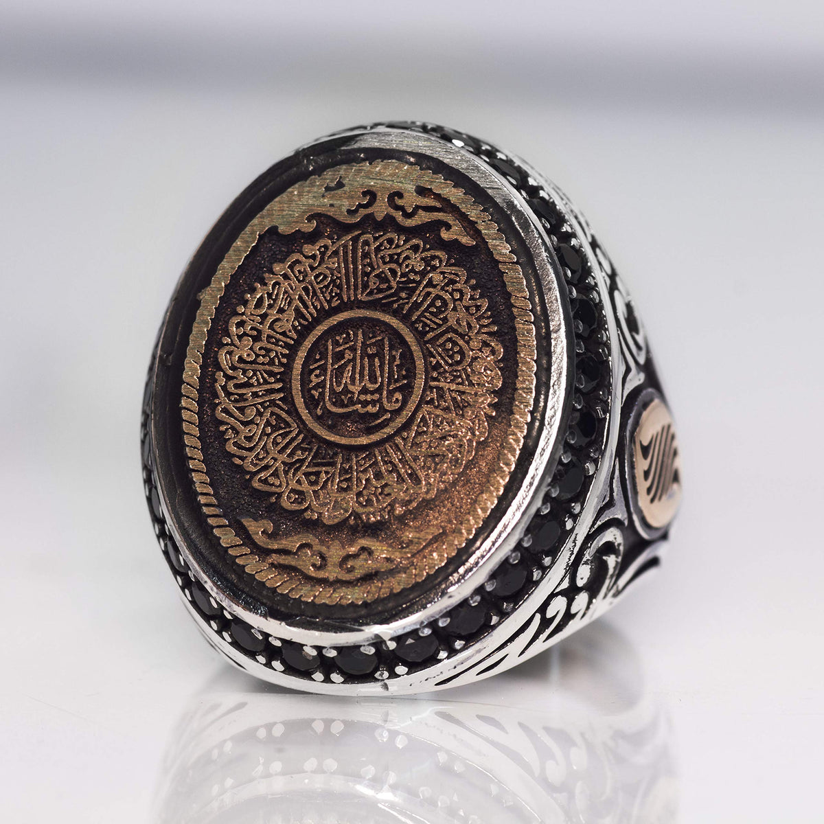 925 Sterling Silver Men's Ring, Islamic Ring, Lailahe illa Allah Muhammaden Rasul Allah — 4