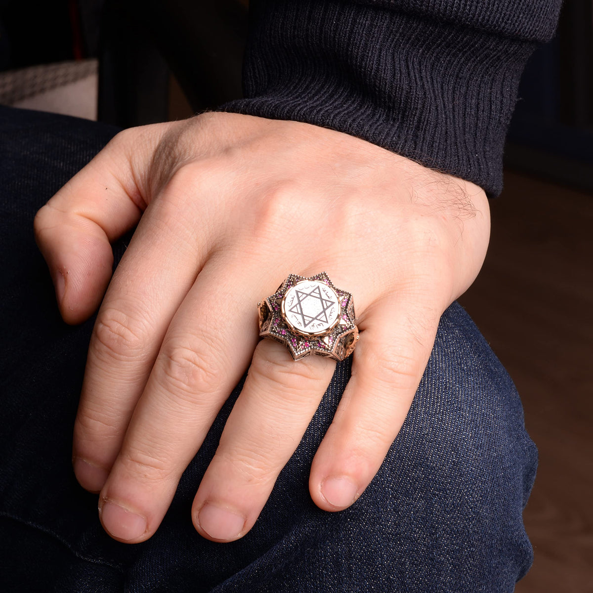 Star of David Ring - Vintage 925 Sterling Silver Men's Ring — 6