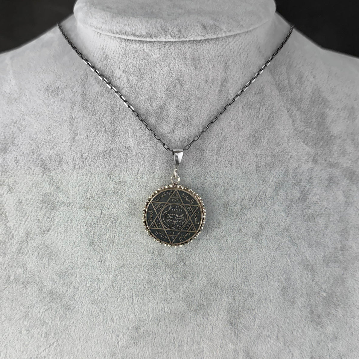 KAMBO 925 Sterling Silver Large Pendant Necklace Chain Men's Necklace Handmade Spiritual Jewelry (Silver Star of David) — 3