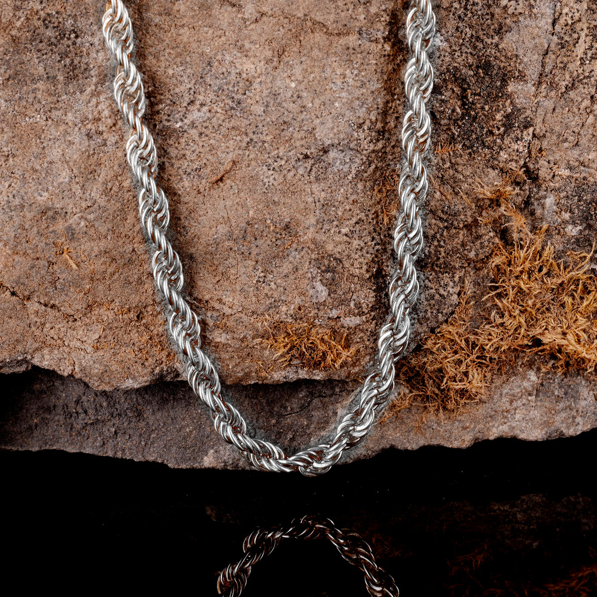 925 Sterling Silver Rope Chain, Men's Chain, Chain Necklace, Silver Men's Jewelry — 3