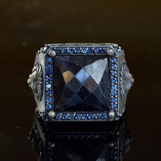 Kambo Exquisite Sterling Silver Men s Ring Collection Featur 925 Sterling Silver Natural Sapphire Ring Handmade Turkey KAMBO