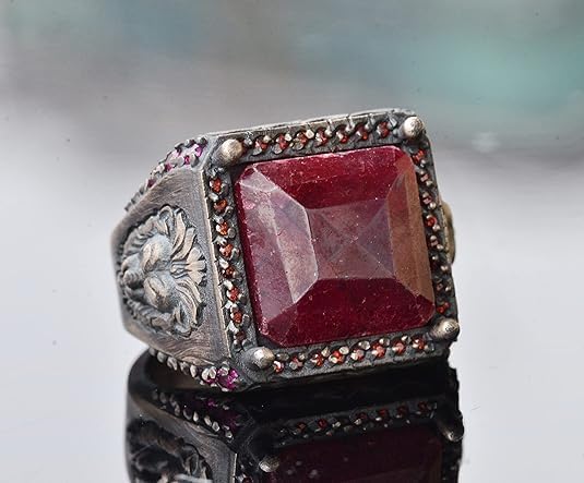 Kambo Exquisite Sterling Silver Men s Ring Collection Featur 925 Sterling Silver Natural Ruby Ring Handmade Turkey KAMBO - Vi
