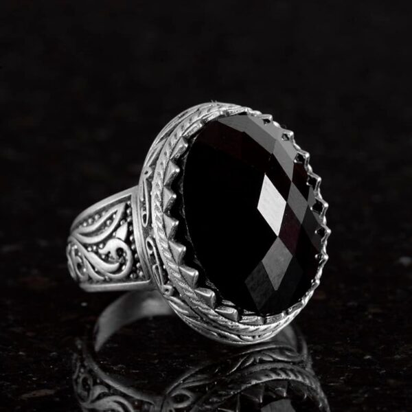 Kambo Created Stone Silver Ring 925 Solid Sterling Silver Ri 925 Sterling Silver Ring Handmade Turkey KAMBO - View 2