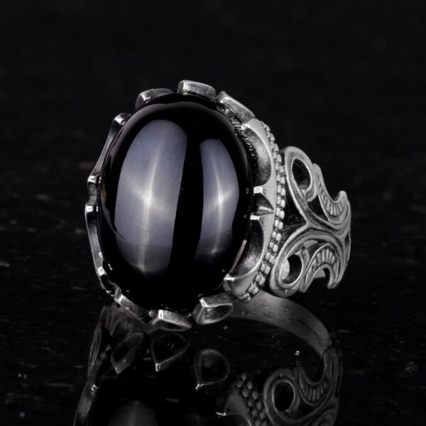 Kambo 925 Solid Sterling Silver Men s Ring With Choice Of Na 925 Sterling Silver Natural Onyx Ring Handmade Turkey KAMBO - Vi