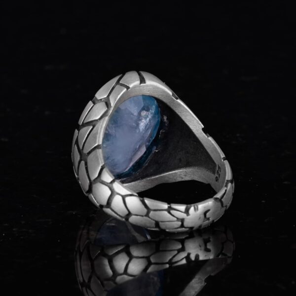 Kambo Men s Luxury 925K Sterling Silver Created Gemstone Rin 925 Sterling Silver Ring Handmade Turkey KAMBO - View 5