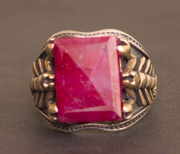 Falcon Jewelry 925 Sterling Silver Men s Ring Natural Ruby G 925 Sterling Silver Natural Ruby Ring Handmade Turkey KAMBO - Vi