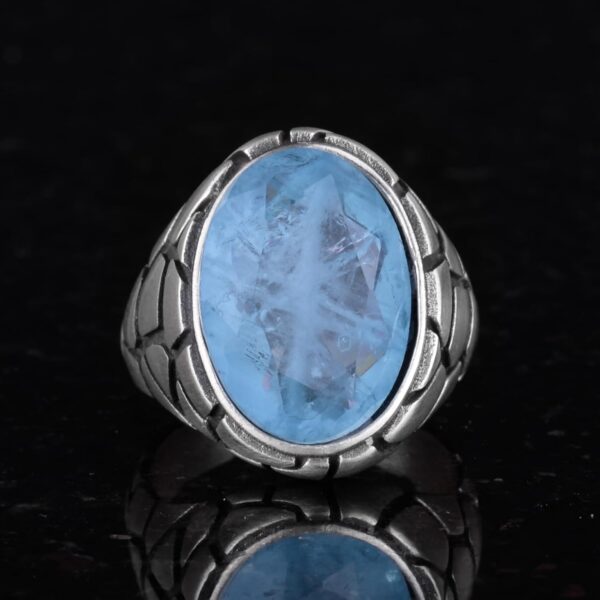 Kambo Men s Luxury 925K Sterling Silver Created Gemstone Rin 925 Sterling Silver Ring Handmade Turkey KAMBO - View 2
