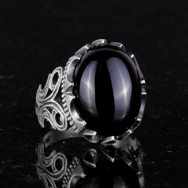Kambo 925 Solid Sterling Silver Men s Ring With Choice Of Na 925 Sterling Silver Natural Onyx Ring Handmade Turkey KAMBO - Vi
