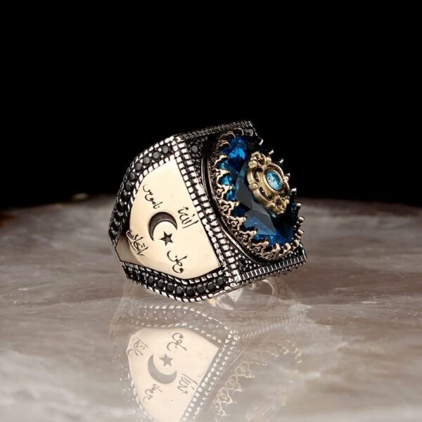 Falcon Jewelry Muslim Ring Islamic Ring Arabic Ring Sterling 925 Sterling Silver Ring Handmade Turkey KAMBO - View 4