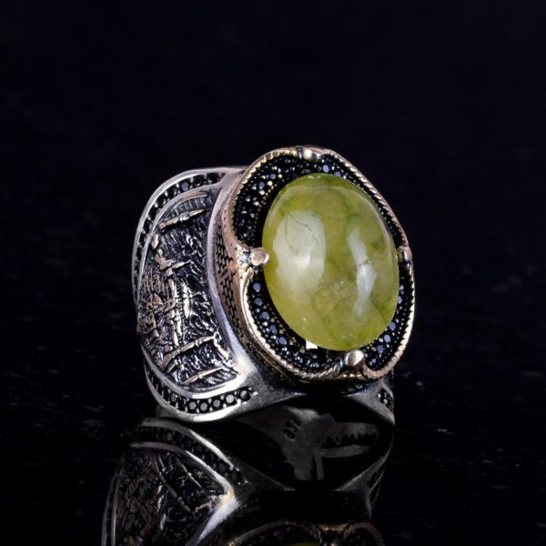 Kambo 925 Solid Sterling Silver Ring For Men Islamıc Silver 925 Sterling Silver Ring Handmade Turkey KAMBO - View 4