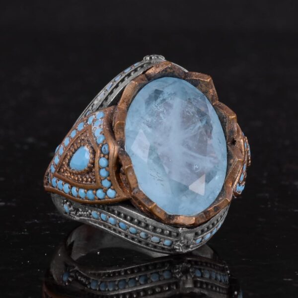 Kambo Created Stone Ring Exquisite Handcrafted 925 Sterling 925 Sterling Silver Ring Handmade Turkey KAMBO - View 5