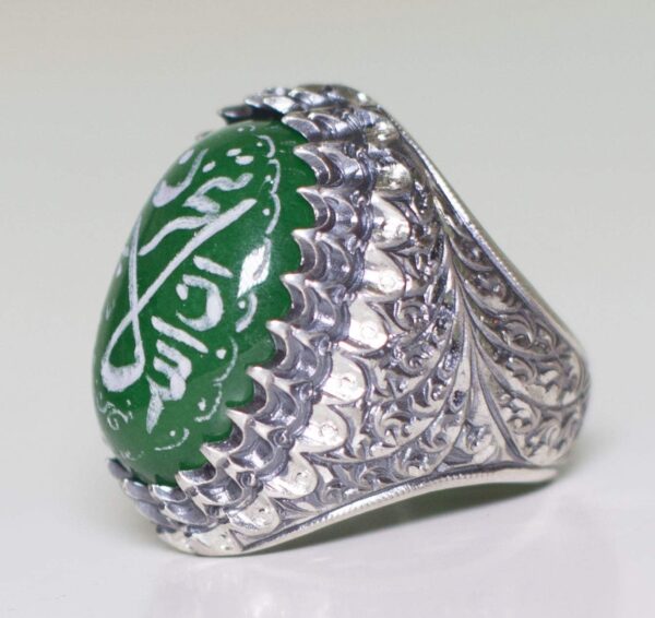 Falcon Jewelry 925 Sterling Silver Men s Ring Islamic Ring S 925 Sterling Silver Ring Handmade Turkey KAMBO - View 2