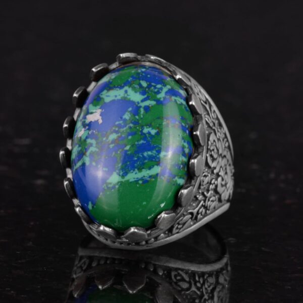 Kambo 925 Sterling Silver Ring Rose Pattern Ring Created Sto 925 Sterling Silver Ring Handmade Turkey KAMBO - View 5