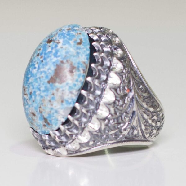 Falcon Jewelry Solid 925 Sterling Silver Men s Ring Natural 925 Sterling Silver Natural Turquoise Ring Handmade Turkey KAMBO