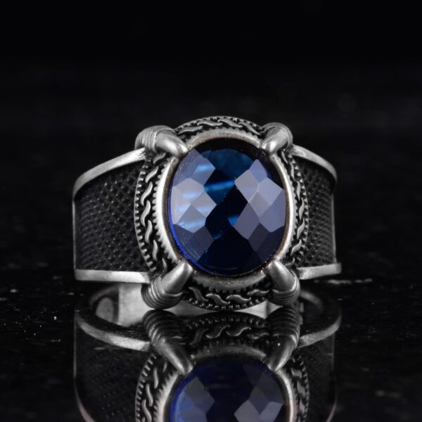 Kambo 925 Sterling Silver Ring Rose Pattern Ring Created Sto 925 Sterling Silver Natural Topaz Ring Handmade Turkey KAMBO - V