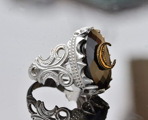 Handcrafted 925 Sterling Silver Men s Ring With Obsidian Sto 925 Sterling Silver Ring Handmade Turkey KAMBO - View 4