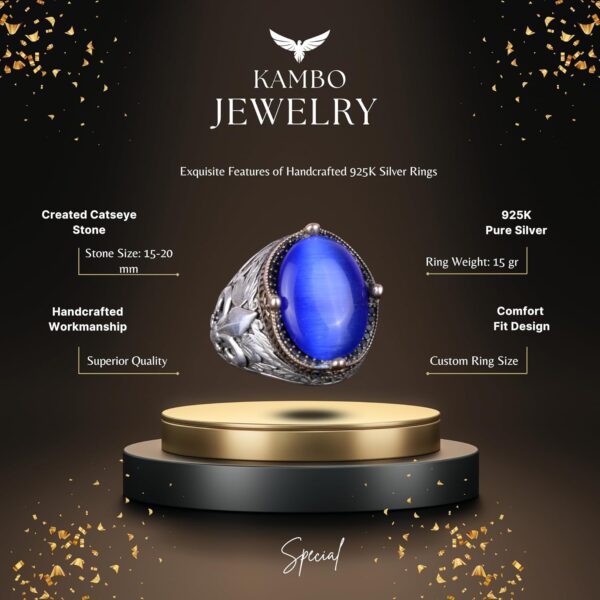 Kambo 925K Sterling Silver Rings With Premium Created Stones 925 Sterling Silver Ring Handmade Turkey KAMBO - View 5