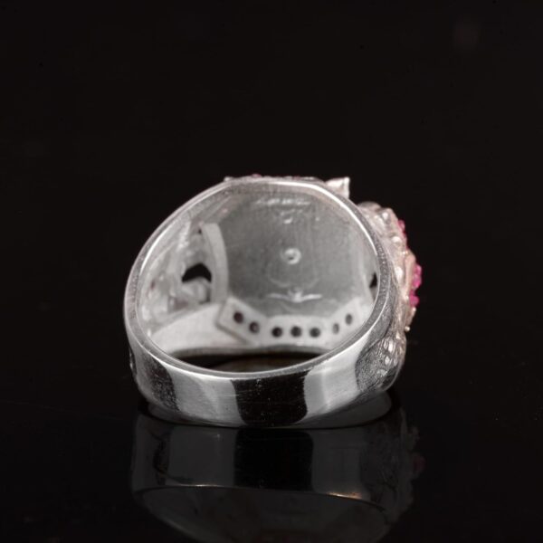 Kambo Created Garnet Stone Men s Ring Tiger Claw Ring 925 Sterling Silver Natural Garnet Ring Handmade Turkey KAMBO - View 5