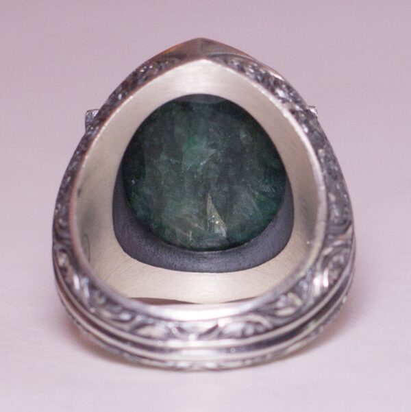 Falcon Jewelry 925 Sterling Silver Men s Ring Real Natural G 925 Sterling Silver Natural Emerald Ring Handmade Turkey KAMBO -