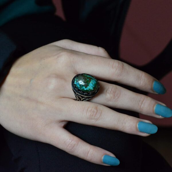 Falcon Jewelry Real Arizona Turquoise Gemstone Ring Sterling 925 Sterling Silver Natural Turquoise Ring Handmade Turkey KAMBO