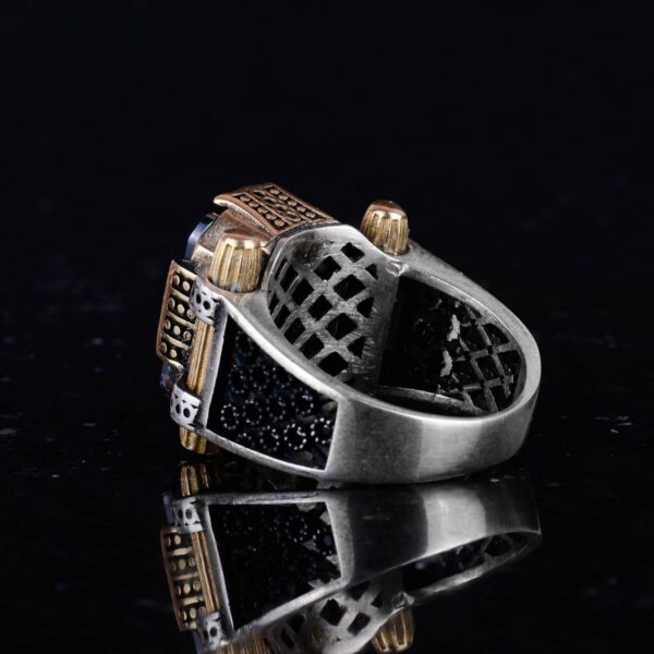 Kambo Created Mystic Topaz Stone Ring 925K Sterling Silver R 925 Sterling Silver Natural Topaz Ring Handmade Turkey KAMBO - V