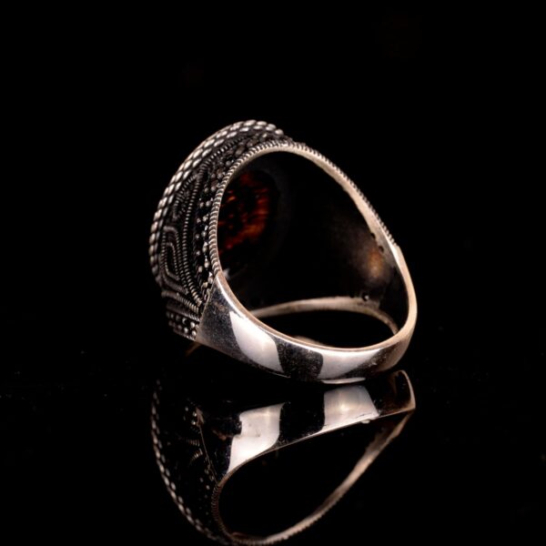 Falcon Jewelry Real Natural Tiger Eye Gemstone Ring Snake Si 925 Sterling Silver Ring Handmade Turkey KAMBO - View 6
