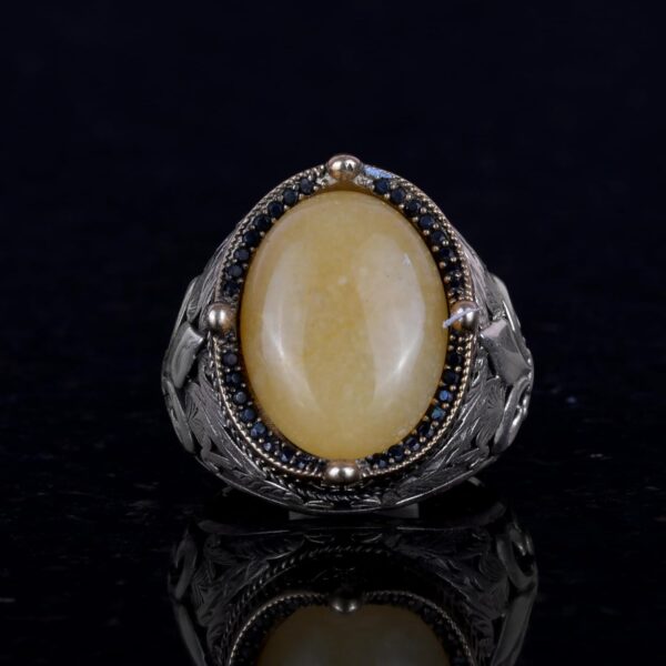 Kambo Handcrafted Men s Ring İn 925K Sterling Silver Availab 925 Sterling Silver Natural Agate Ring Handmade Turkey KAMBO - V