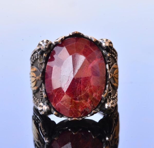 Genuine Real Natural Ruby Gemstone Ring 17 90 Carat Mosque R 925 Sterling Silver Natural Ruby Ring Handmade Turkey KAMBO - Vi
