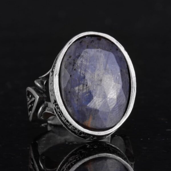 Kambo Genuine Natural Blue Sapphire Gemstone Ring Handcrafte 925 Sterling Silver Natural Sapphire Ring Handmade Turkey KAMBO