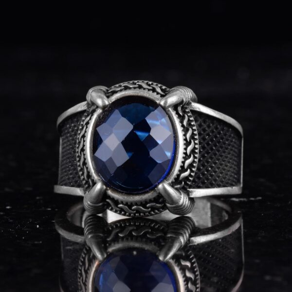 Kambo 925 Sterling Silver Ring Rose Pattern Ring Created Sto 925 Sterling Silver Natural Topaz Ring Handmade Turkey KAMBO - V