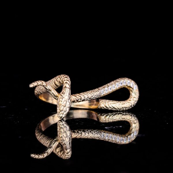 Kambo 925 Sterling Silver Snake Women s Ring Gold Plated Ser 925 Sterling Silver Ring Handmade Turkey KAMBO - View 6