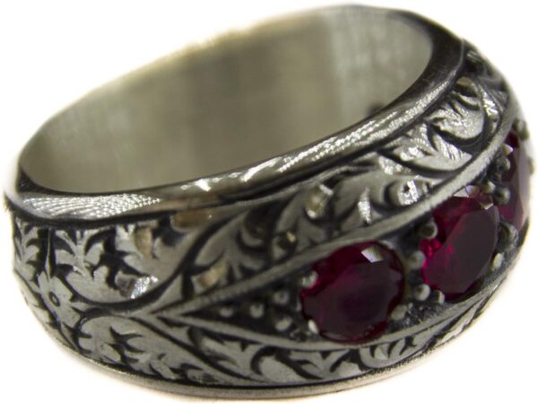 Sterling Silver Men s Ring Created Garnet Stone Steel Pen Cr 925 Sterling Silver Natural Garnet Ring Handmade Turkey KAMBO -