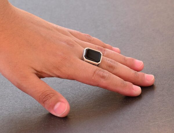 Men s Created Onyx Gemstone Ring 925 Sterling Silver Handcra 925 Sterling Silver Natural Onyx Ring Handmade Turkey KAMBO - Vi