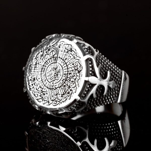 Kambo Muslim Ring 925 Solid Sterling Silver Men Ring Arabic 925 Sterling Silver Ring Handmade Turkey KAMBO - View 2